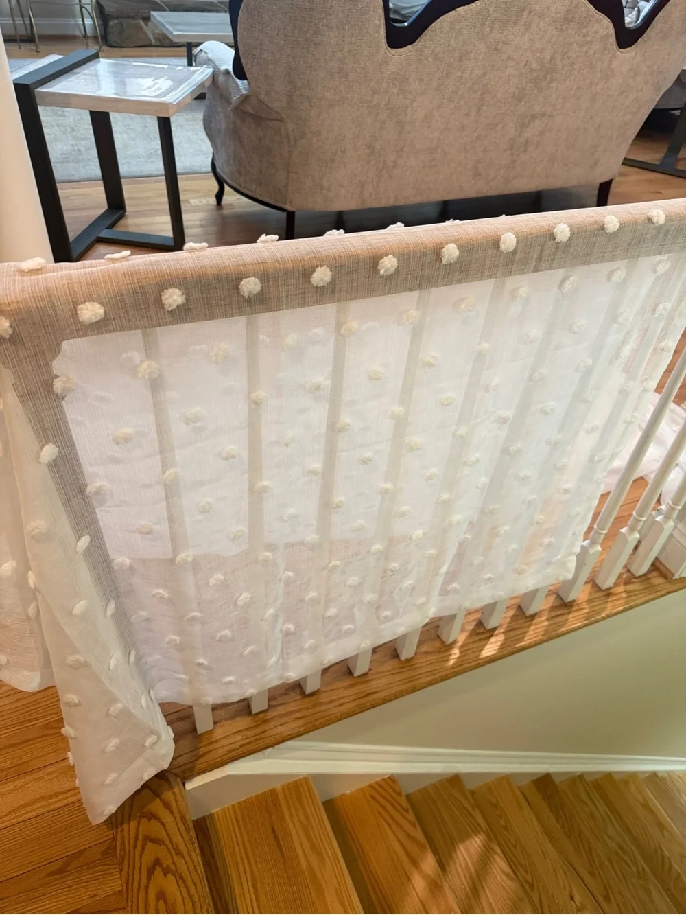 5 pieces Sheer Dot Textured Window Curtain Panel white color excellent condition